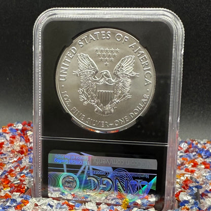 2018 $1 American Silver Eagle NGC MS70 Early Releases Purple Heart Black Holder Rare 1 of 3,360 Mint