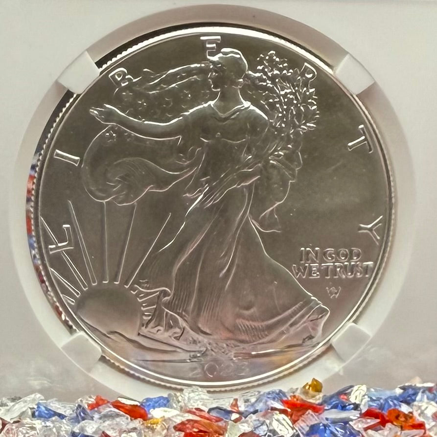 2023 $1 American Silver Eagle NGC MS70 Early Releases Liberty Coin Act Ronald Reagan Signature American Flag Mint Condition (Rare 1 of 9561)
