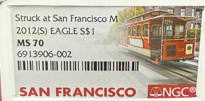 1987 (S) $1 American Silver Eagle NGC MS70 Trolley Label - NGC Label Error One of a Kind (1 of 1)