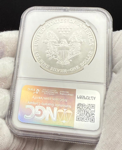 1987 (S) $1 American Silver Eagle NGC MS70 Trolley Label - NGC Label Error One of a Kind (1 of 1)