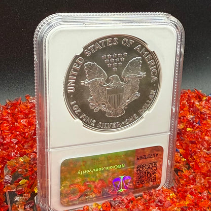 1987 (S) $1 American Silver Eagle NGC MS70 Trolley Label - NGC Label Error One of a Kind (1 of 1)