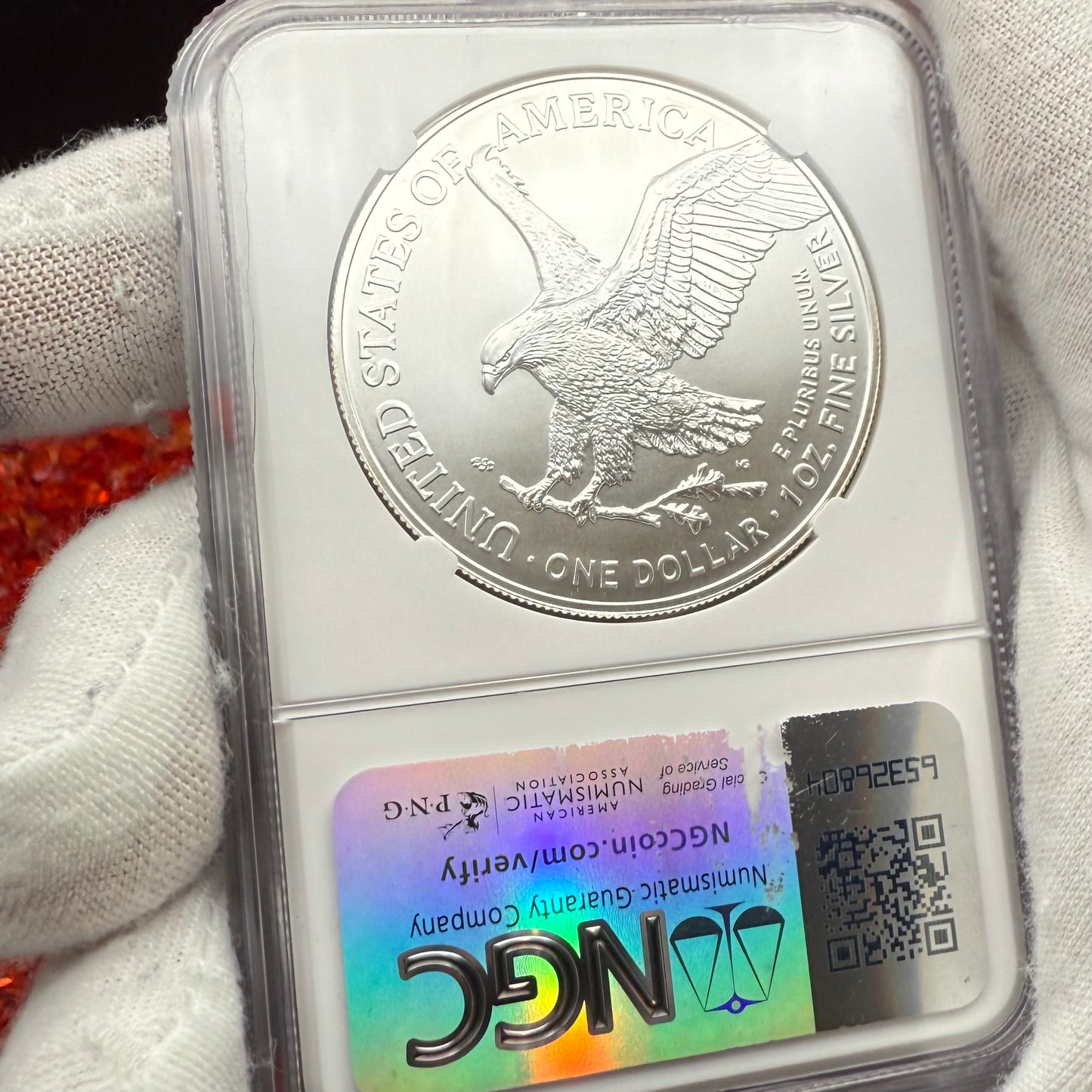 2025 $1 American Silver Eagle NGC MS70 Business Strike The Official Red Book Label