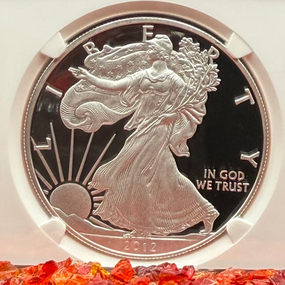 Proof 2012 (S) $1 American Silver Eagle NGC PF70UC First Releases Rare Orange Label (1 of 3,767)