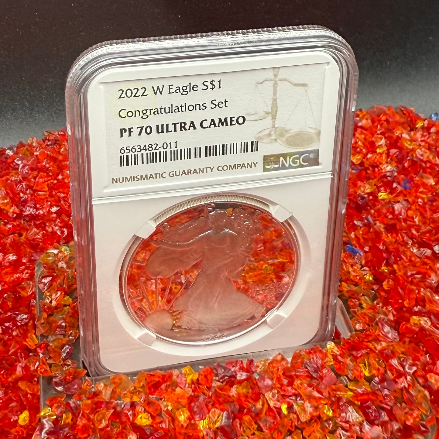 Proof 2022 (W) $1 American Silver Eagle NGC PF70UC Congratulations Set Modern Brown Label Mint Condition (1 of 409)