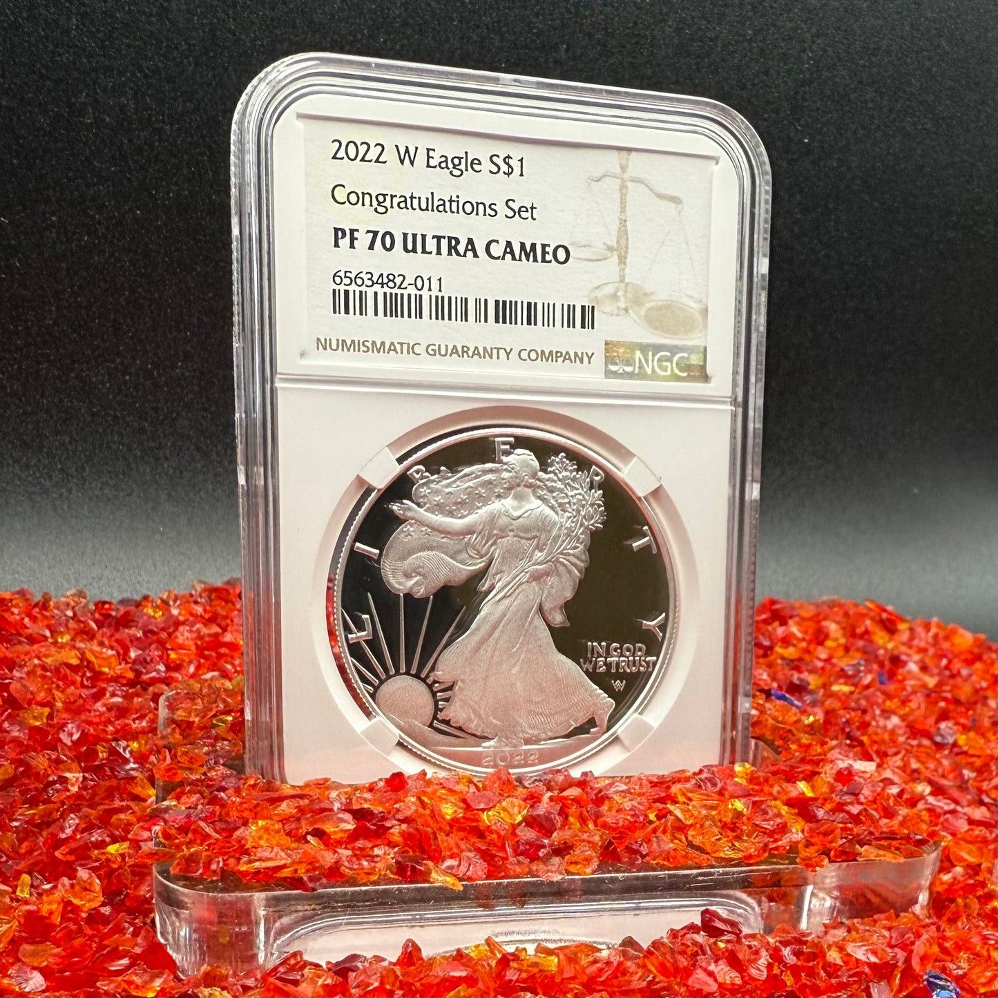 Proof 2022 (W) $1 American Silver Eagle NGC PF70UC Congratulations Set Modern Brown Label Mint Condition (1 of 409)