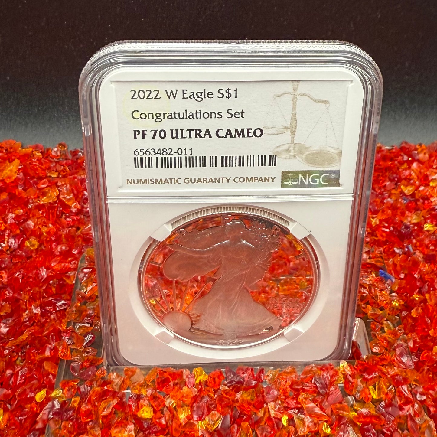 Proof 2022 (W) $1 American Silver Eagle NGC PF70UC Congratulations Set Modern Brown Label Mint Condition (1 of 409)