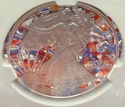 Proof 2016 (W) $1 American Silver Eagle NGC PF70UC Purple Heart Lettered Edge 30th Anniversary Label White Holder