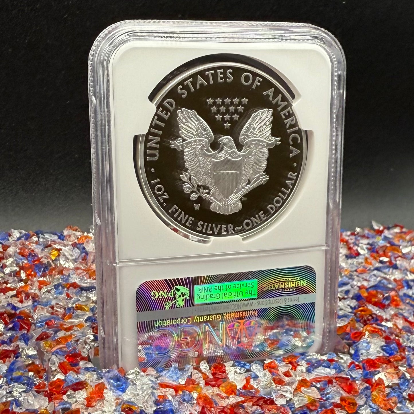 Proof 2016 (W) $1 American Silver Eagle NGC PF70UC Purple Heart Lettered Edge 30th Anniversary Label White Holder