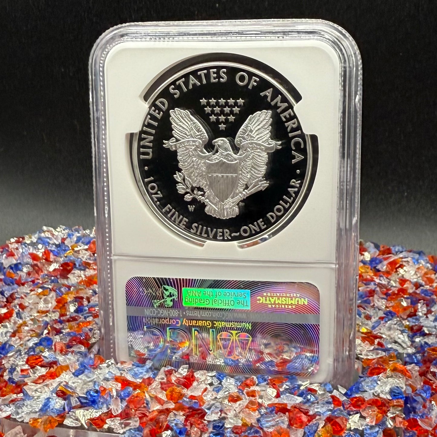 Proof 2016 (W) $1 American Silver Eagle NGC PF70UC Purple Heart Lettered Edge 30th Anniversary Label White Holder