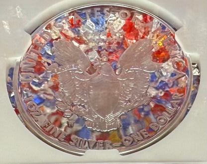 Proof 2016 (W) $1 American Silver Eagle NGC PF70UC Purple Heart Lettered Edge 30th Anniversary Label White Holder