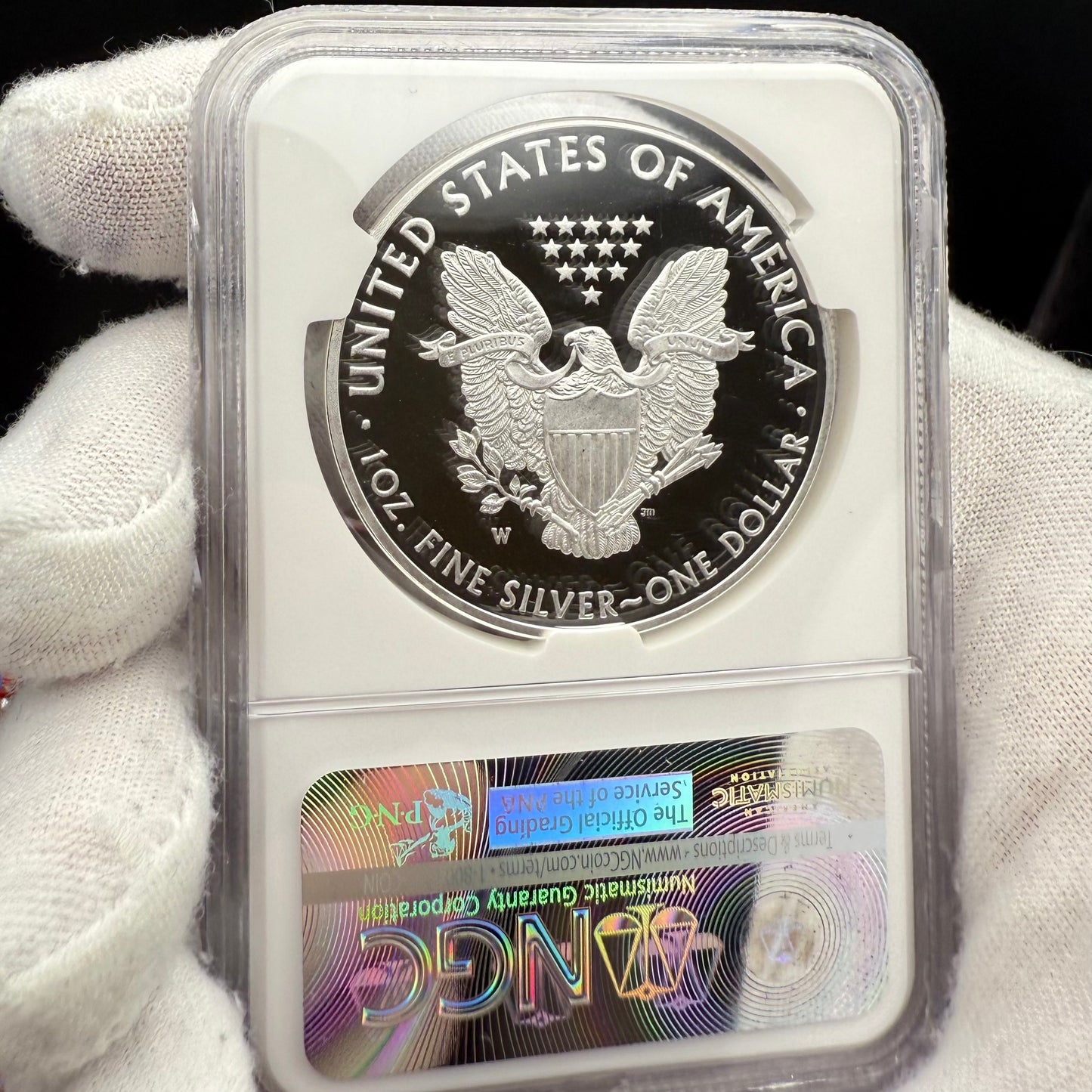 Proof 2016 (W) $1 American Silver Eagle NGC PF70UC Purple Heart Lettered Edge 30th Anniversary Label White Holder