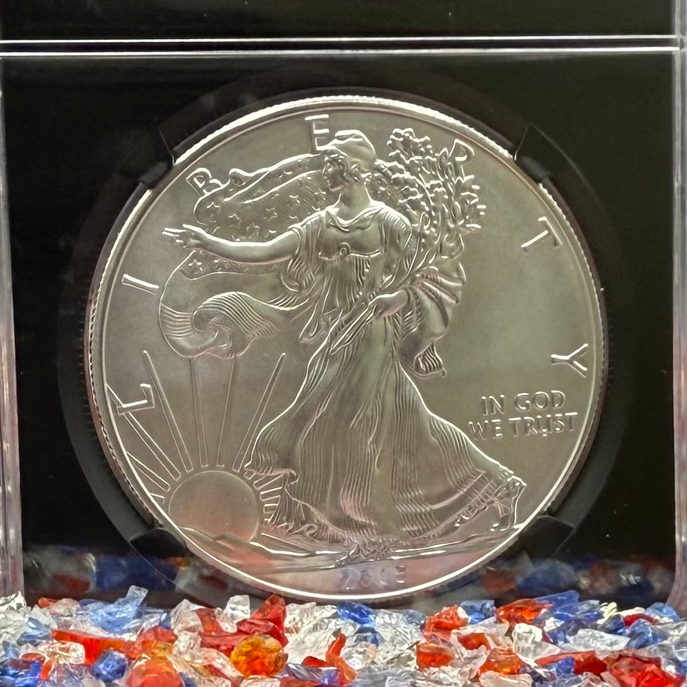 Burnished 2015 (W) $1 American Silver Eagle NGC MS70 Early Releases American Flag Label (1 of 3,674)