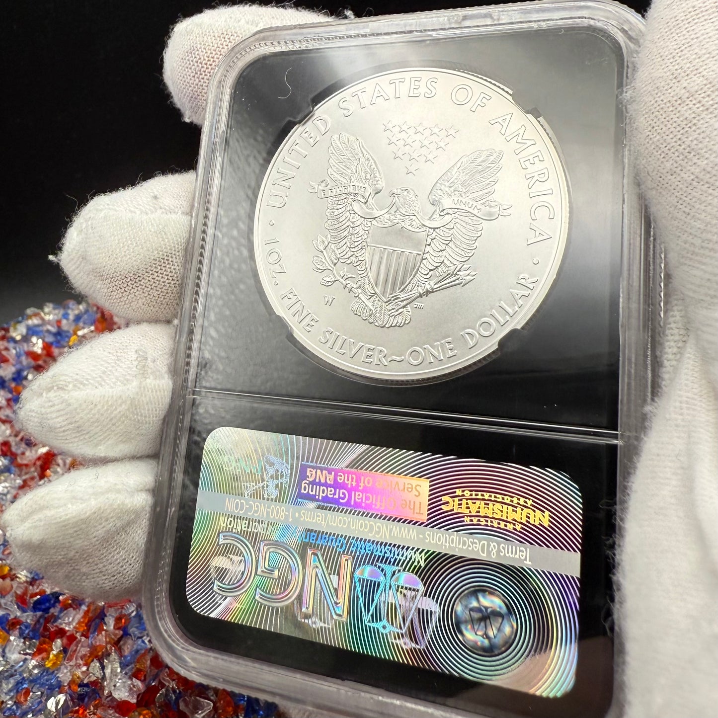 Burnished 2015 (W) $1 American Silver Eagle NGC MS70 Early Releases American Flag Label (1 of 3,674)