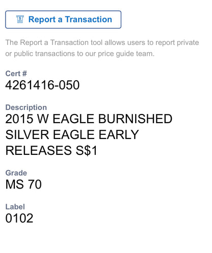 Burnished 2015 (W) $1 American Silver Eagle NGC MS70 Early Releases American Flag Label (1 of 3,674)