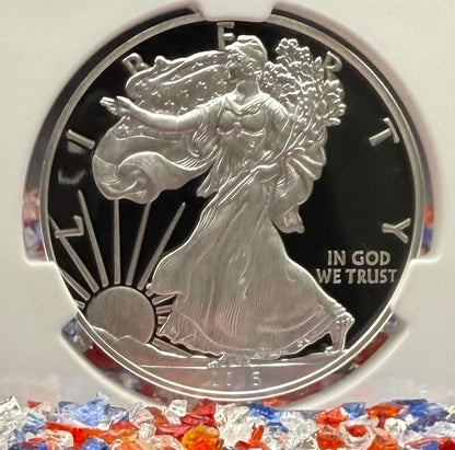 Proof 2016 (W) $1 American Silver Eagle NGC PF70UC Purple Heart Lettered Edge 30th Anniversary Label White Holder