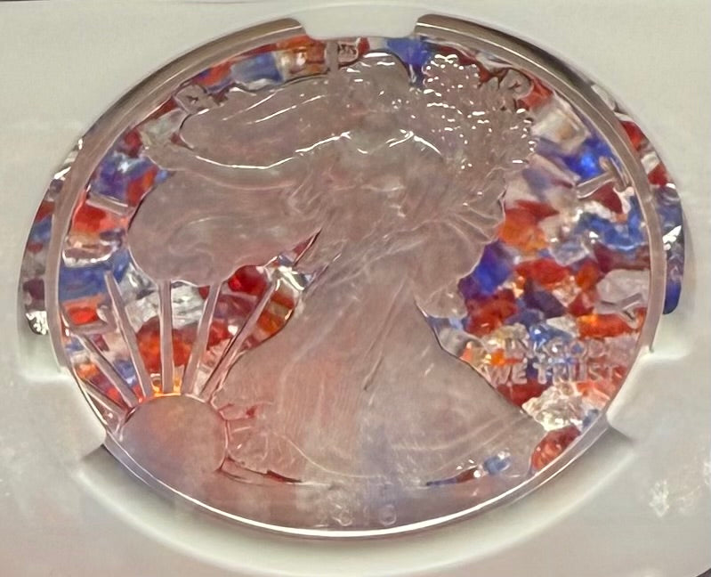 Proof 2016 (W) $1 American Silver Eagle NGC PF70UC Purple Heart Lettered Edge 30th Anniversary Label White Holder