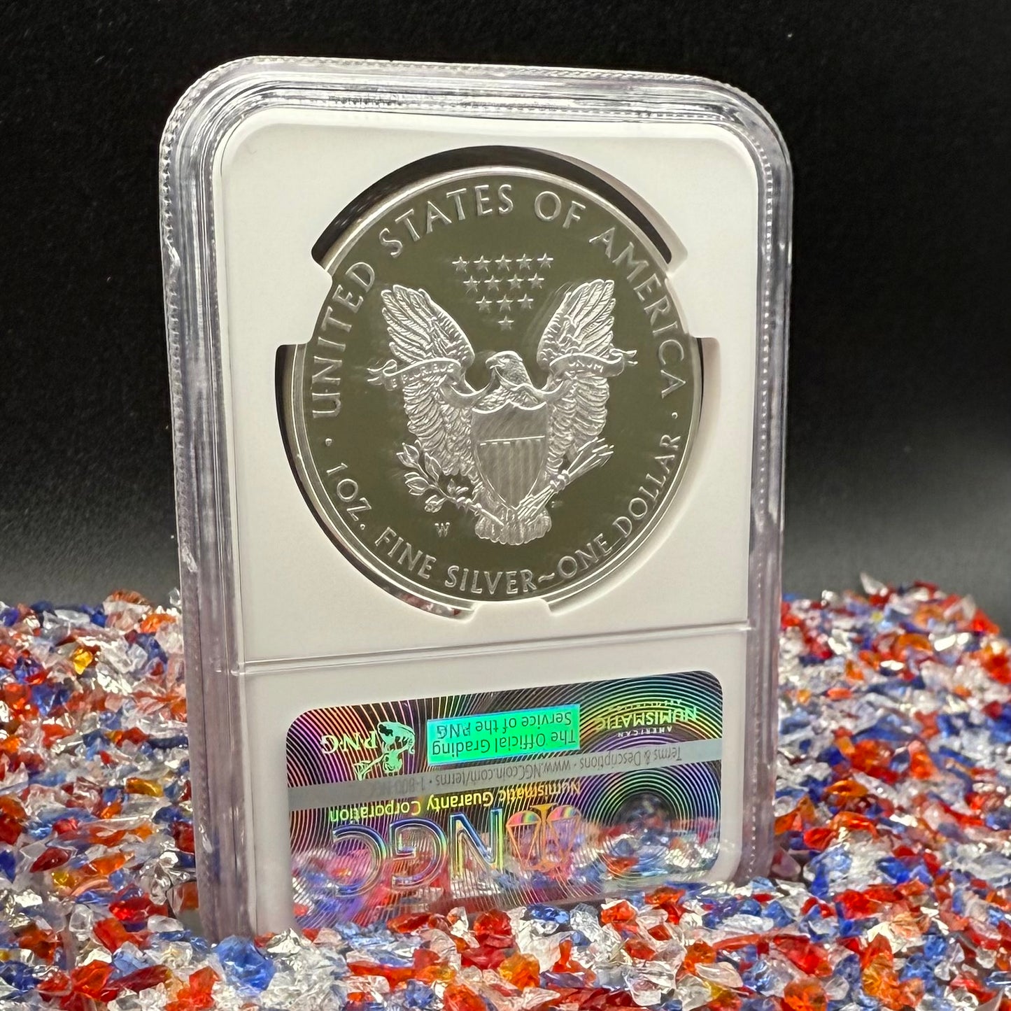 Proof 2016 (W) $1 American Silver Eagle NGC PF70UC Purple Heart Lettered Edge 30th Anniversary Label White Holder