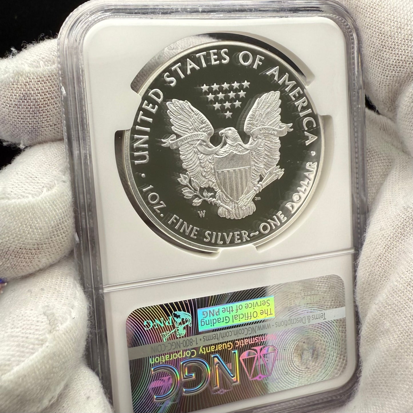 Proof 2016 (W) $1 American Silver Eagle NGC PF70UC Purple Heart Lettered Edge 30th Anniversary Label White Holder