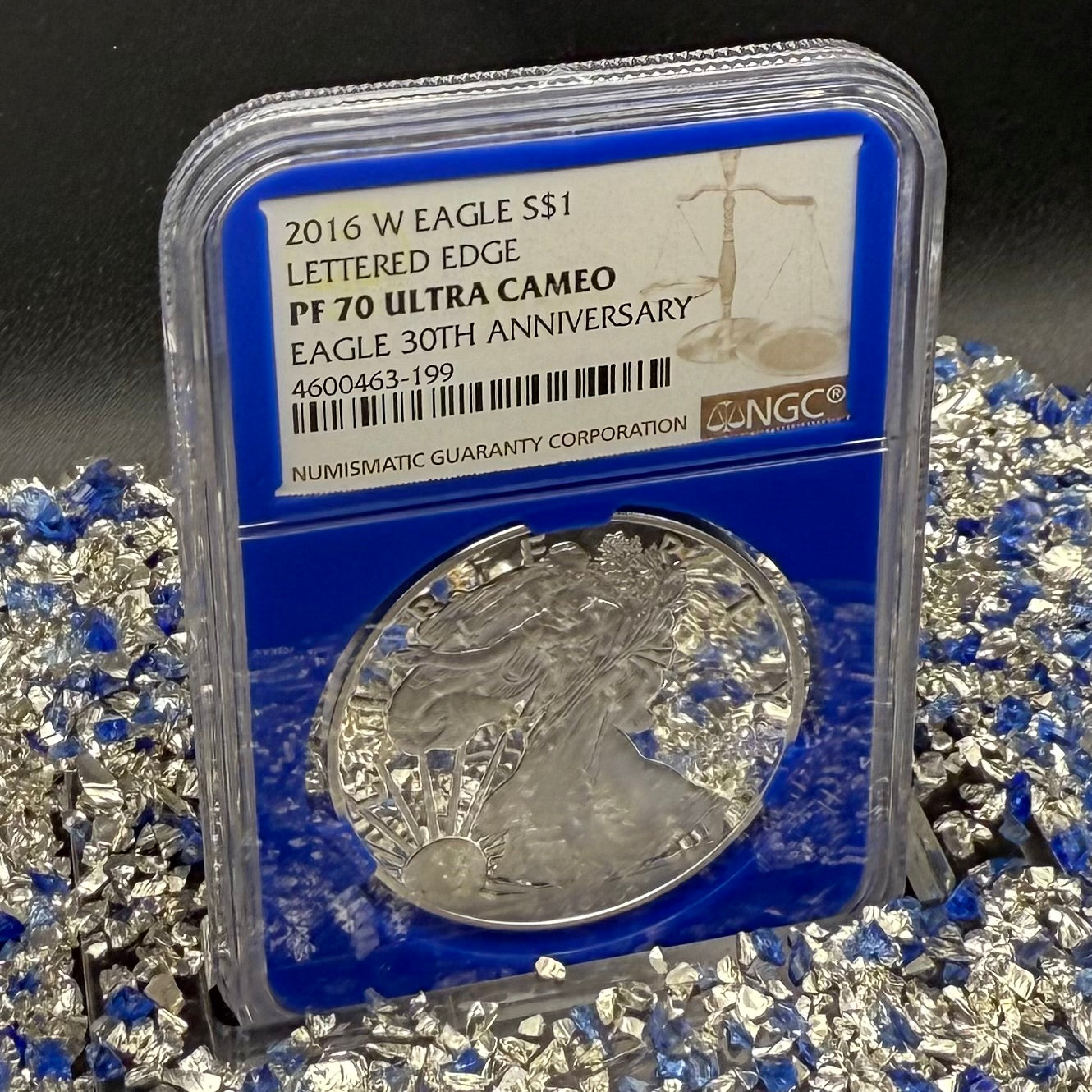 Proof 2016 (W) $1 American Silver Eagle NGC PF70UC Brown Lettered Edge 30th Anniversary Label Rare Blue Holder
