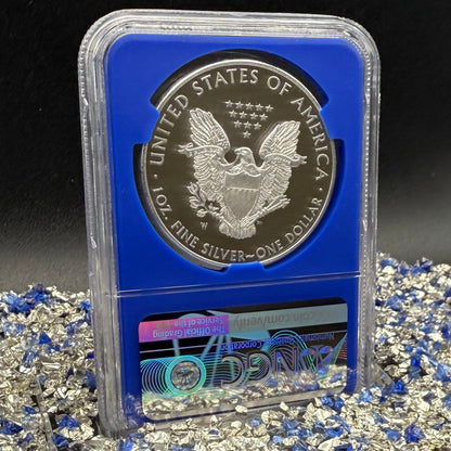 Proof 2016 (W) $1 American Silver Eagle NGC PF70UC Brown Lettered Edge 30th Anniversary Label Rare Blue Holder