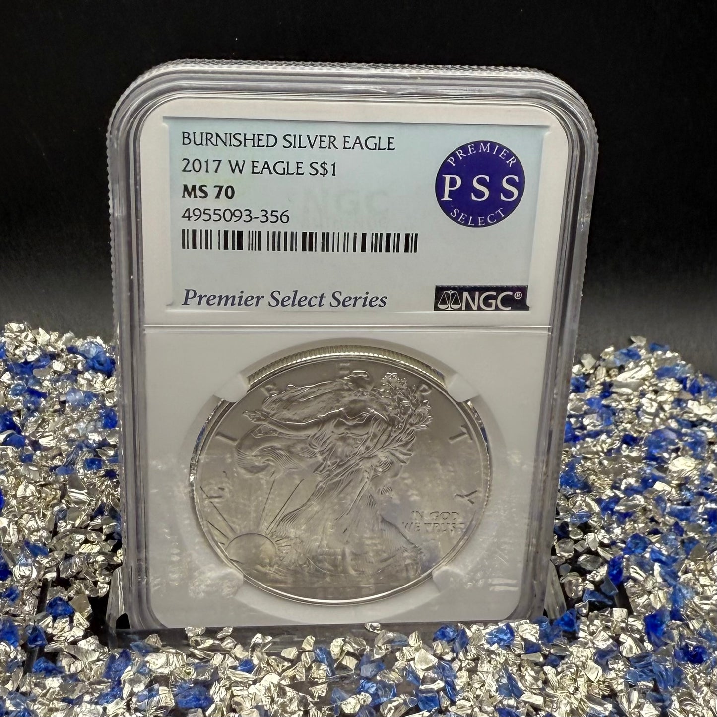 Burnished 2017 (W) $1 American Silver Eagle NGC MS70 Rare Premier Select Series Label (1 of 2,525)