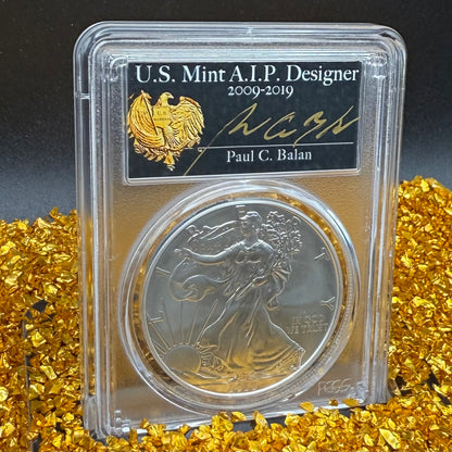 2020 Burnished $1 American Silver Eagle PCGS MS70 FDOI Paul Balan Signed (Ultra Rare 1 of 20)