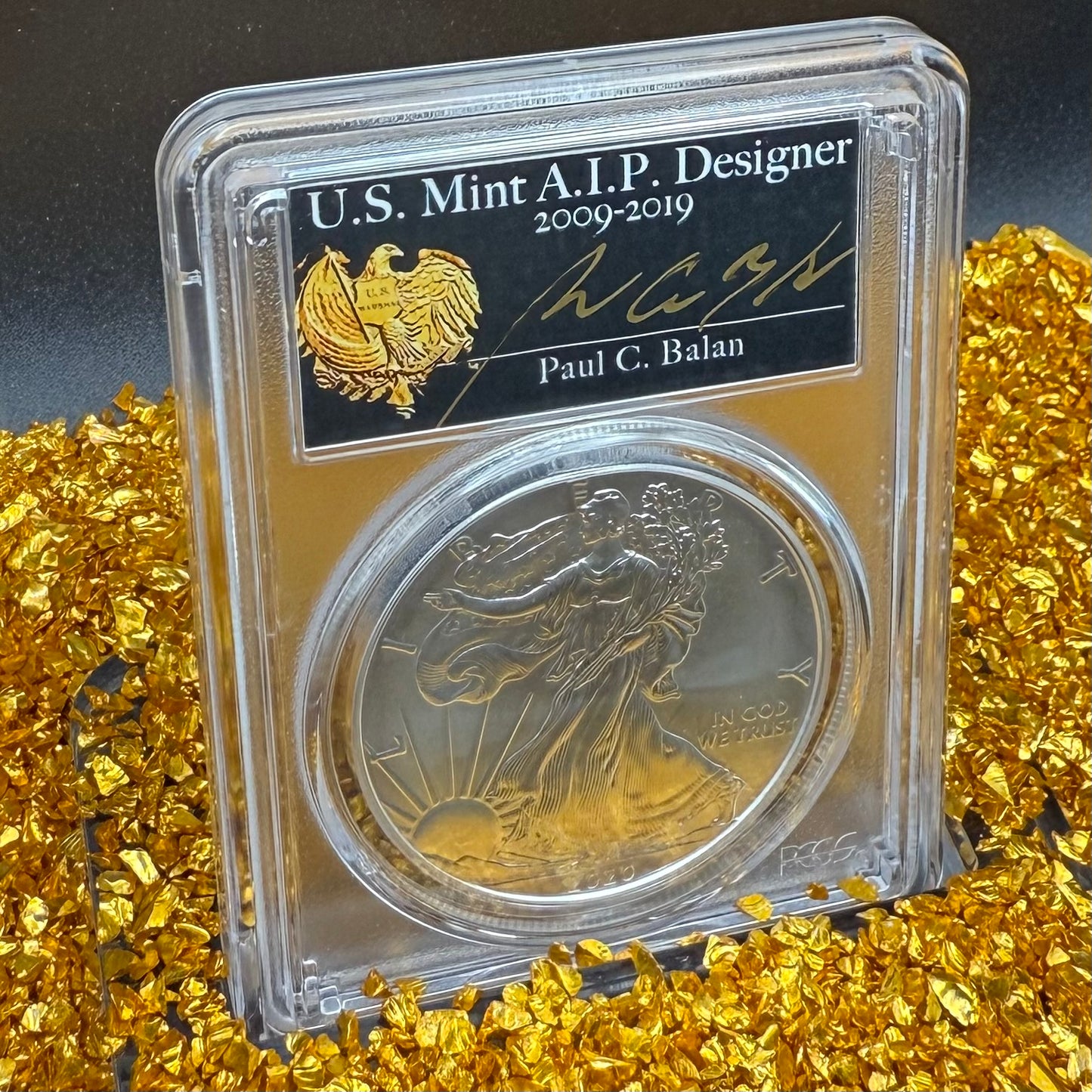 2020 Burnished $1 American Silver Eagle PCGS MS70 FDOI Paul Balan Signed (Ultra Rare 1 of 20)