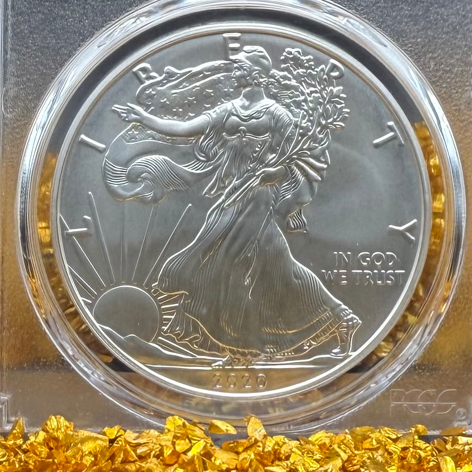 2020 Burnished $1 American Silver Eagle PCGS MS70 FDOI Paul Balan Signed (Ultra Rare 1 of 20)