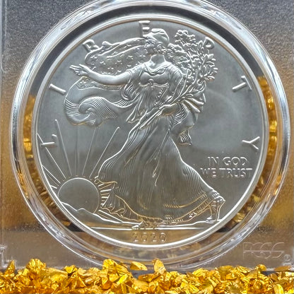 2020 Burnished $1 American Silver Eagle PCGS MS70 FDOI Paul Balan Signed (Ultra Rare 1 of 20)