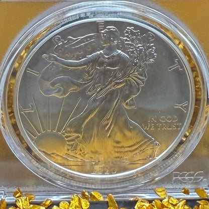 2020 Burnished $1 American Silver Eagle PCGS MS70 FDOI Paul Balan Signed (Ultra Rare 1 of 20)