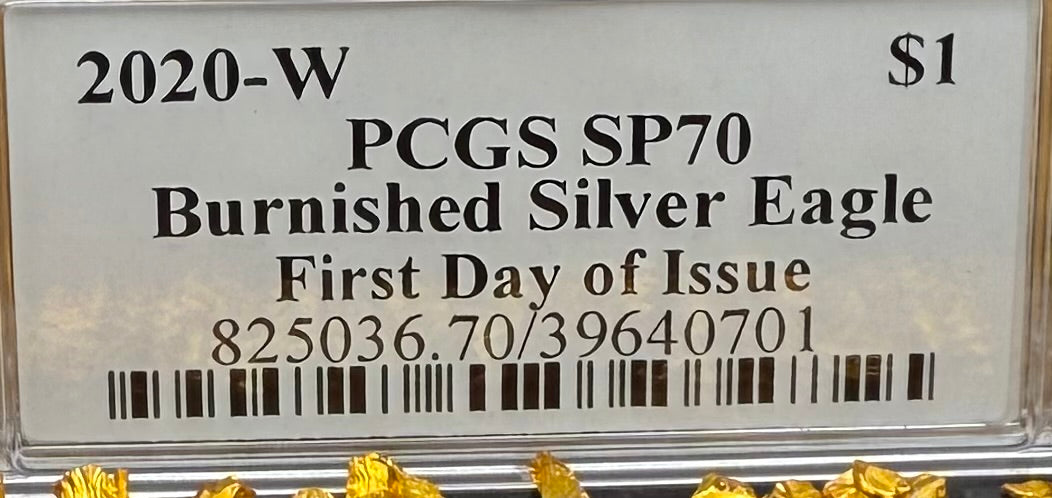 2020 Burnished $1 American Silver Eagle PCGS MS70 FDOI Paul Balan Signed (Ultra Rare 1 of 20)