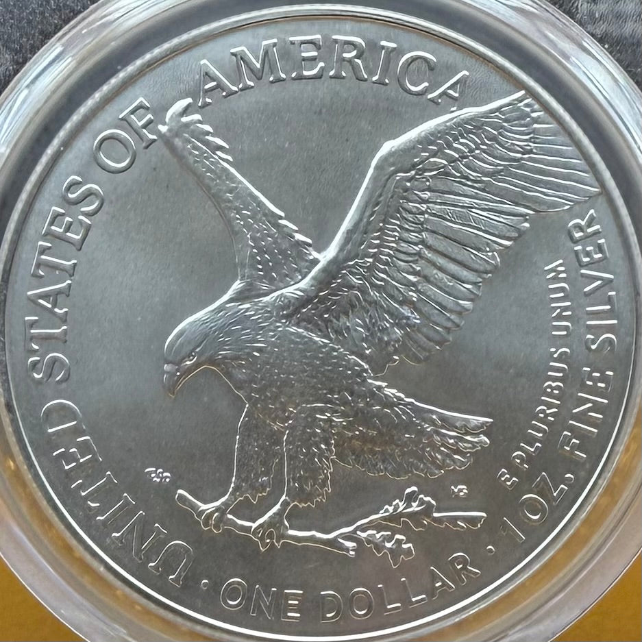 2025 $1 (W) American Silver Eagle PCGS MS70 First Strike Gold Foil Label Mint Condition (Rare 1 of 2,025)
