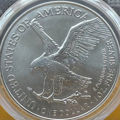 2025 $1 (W) American Silver Eagle PCGS MS70 First Strike Gold Foil Label Mint Condition (Rare 1 of 2,025)