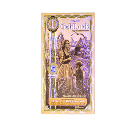 1/138 OZT 24K WASHINGTON DC, ARIZONA, FLORIDA, OKLAHOMA, IDAHO AURUM NOTES ALPHA + SLEEVE + UV LIGHT