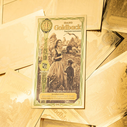 1/138 OZT 24K WASHINGTON DC, ARIZONA, FLORIDA, OKLAHOMA, IDAHO AURUM NOTES ALPHA + SLEEVE + UV LIGHT