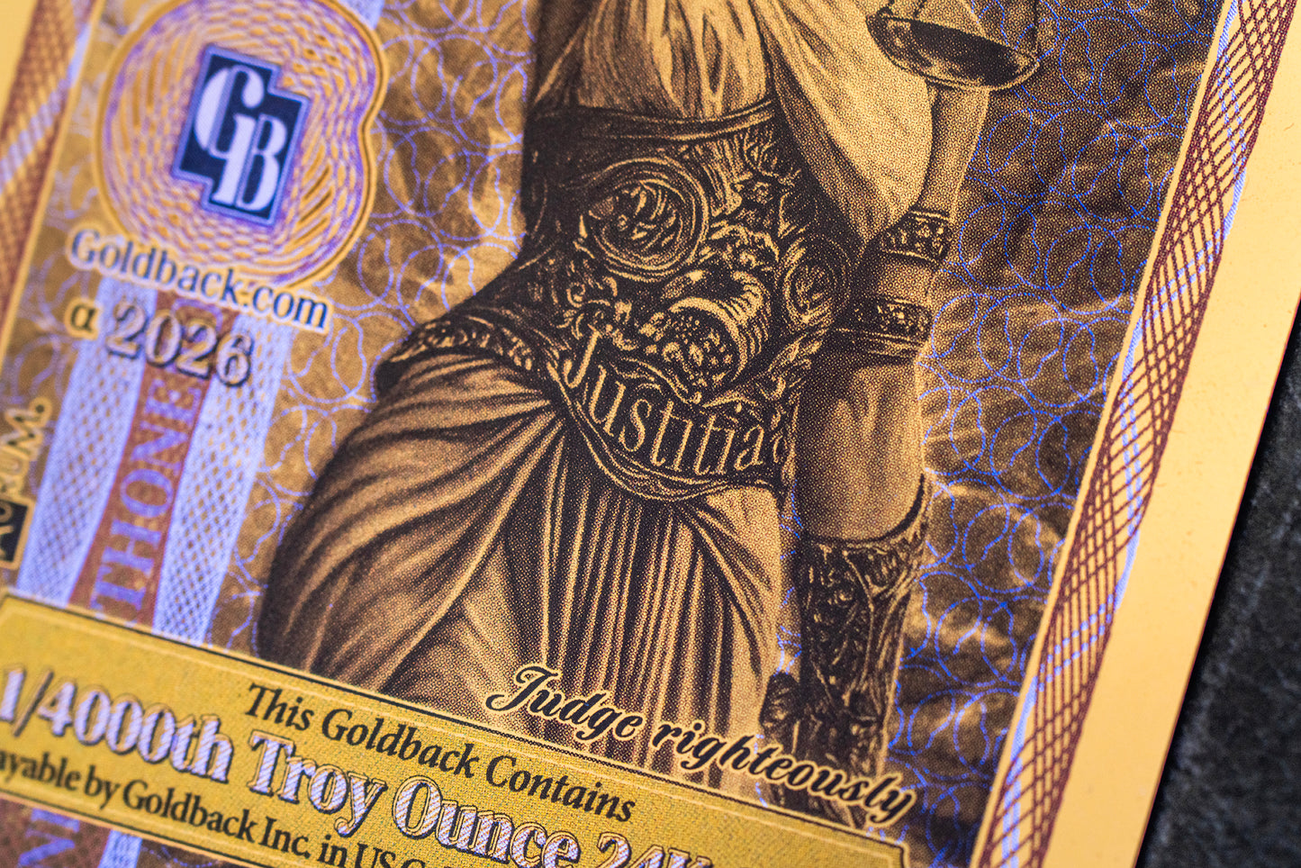 1/285 OZT 24K WASHINGTON DC, ARIZONA, FLORIDA, OKLAHOMA, IDAHO AURUM NOTES ALPHA + SLEEVE + UV LIGHT