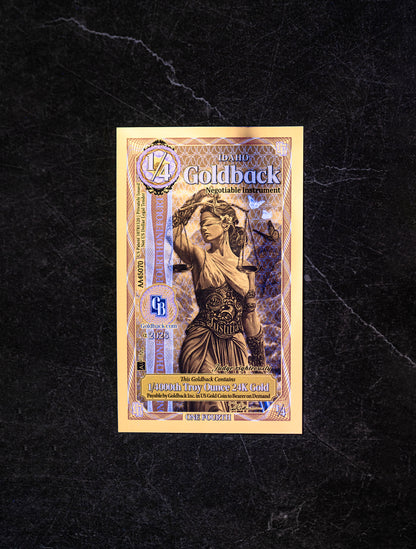 1/285 OZT 24K WASHINGTON DC, ARIZONA, FLORIDA, OKLAHOMA, IDAHO AURUM NOTES ALPHA + SLEEVE + UV LIGHT