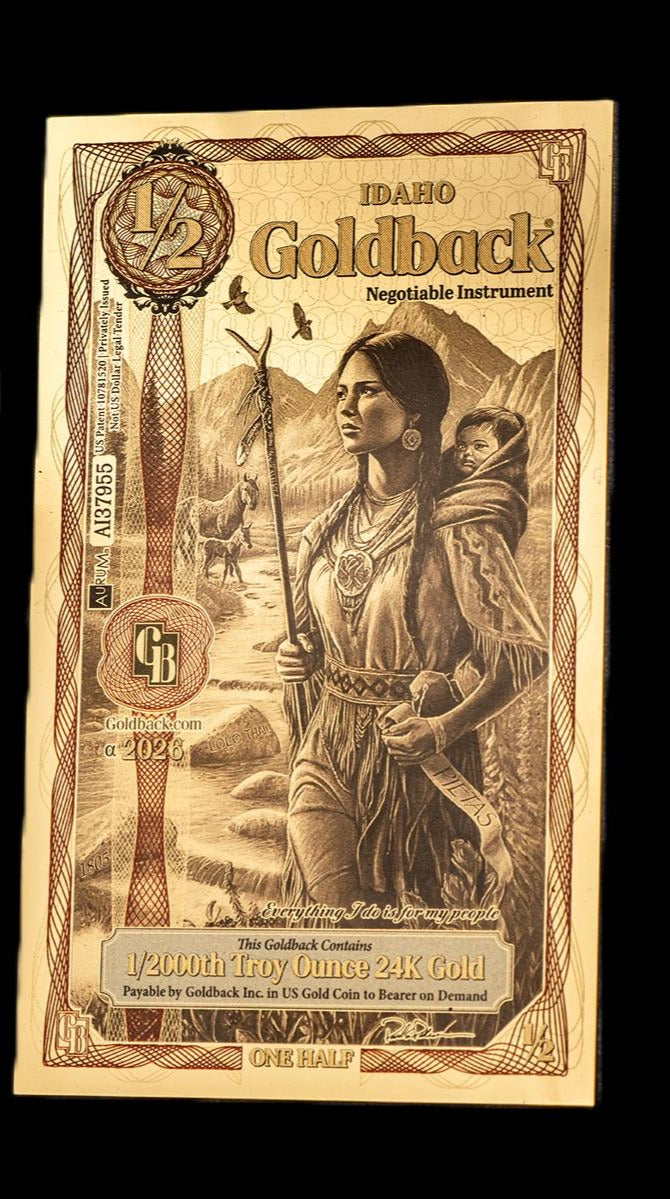 1/138 OZT 24K WASHINGTON DC, ARIZONA, FLORIDA, OKLAHOMA, IDAHO AURUM NOTES ALPHA + SLEEVE + UV LIGHT