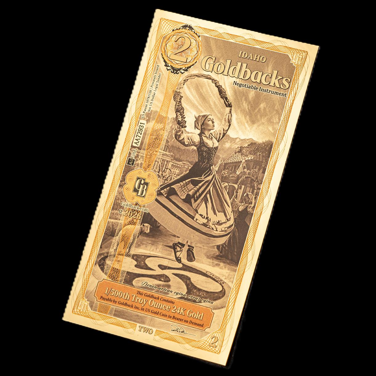 1/200 OZT 24K WASHINGTON DC, IDAHO AURUM NOTES ALPHA + SLEEVE + UV LIGHT