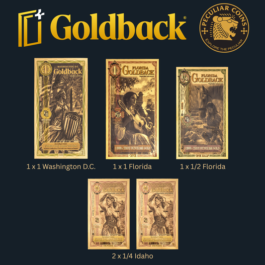 1/333 OZT 24K FLORIDA, IDAHO, WASHINGTON DC AURUM NOTES ALPHA + SLEEVE