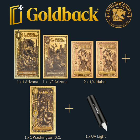 1/333 OZT 24K ARIZONA, IDAHO, WASHINGTON DC AURUM NOTES ALPHA + SLEEVE + UV LIGHT