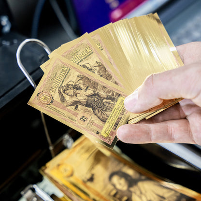 1/500 OZT 24K GOLD 8 x 1/4 IDAHO GOLDBACK AURUM NOTES ALPHA + UV LIGHT + SLEEVE