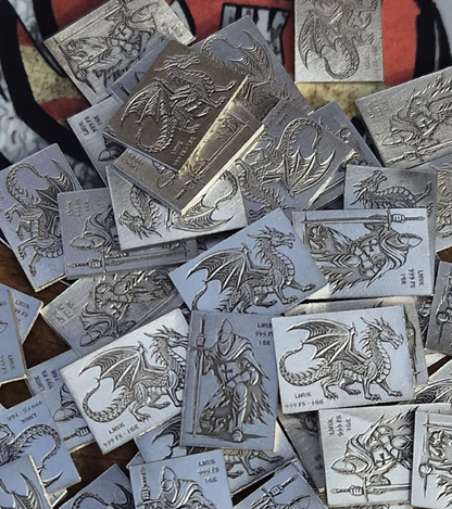 1/1333 OZT 24K GOLD 3 x 1/4 IDAHO GOLDBACK AURUM NOTES ALPHA & Dragon + Knight Silver Art Bars (Rare 1 of 100) Mint