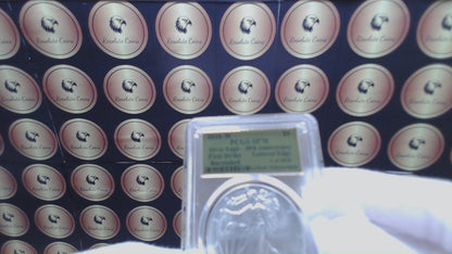 Burnished 2016 (W) $1 American Silver Eagle PCGS SP70 First Strike Gold Foil Label Mint Condition (1 of 2,016)