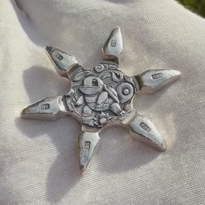 Pokémon 'Squirtle Star' 1.12 oz .999 Fine Silver Star Hand Crafted by St Bee's in England, Shiny Finish, Includes Poké Ball & COA, Mint Condition, Limited Edition