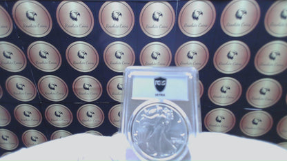 Burnished 2022 (W) $1 American Silver Eagle PCGS SP70 US Mint Private Auction Ultra Breaks Silver Foil Label Mint Condition (1 of 1,335)