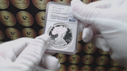 Proof 2020 (W) $1 American Silver Eagle NGC PF70 Early Releases Modern Blue Label Mint Condition (1 of 4,472)