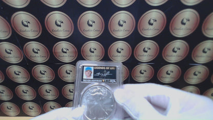 2025 $1 American Silver Eagle PCGS MS70 FDOI Legends of Life MLB Hall of Fame Trevor Hoffman Signed Label (Rare 1 of 15)