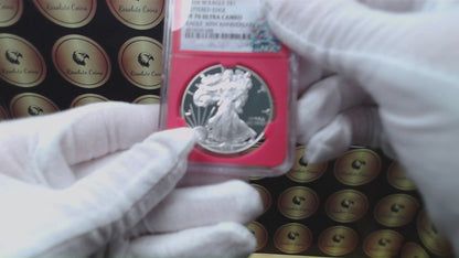 Proof 2016 (W) $1 American Silver Eagle NGC PF70 Christmas Tree (Lettered Edge) 30th Anniversary Label Red Core