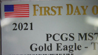 2021 $5 American Gold Eagle (2 Coin Set) PCGS MS70 First Strike Flag Type 1 and Type 2